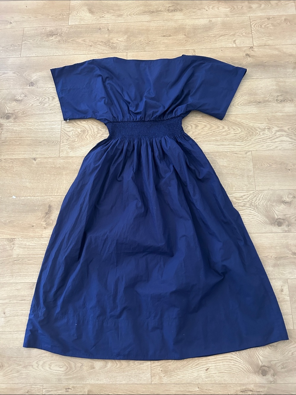 FAHERTY Coastal Poplin Elia Maxi Smocked Dress - Ocean Cavern, Size XL, NWOT - Picture 5 of 12